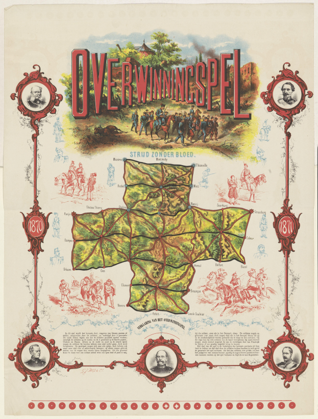 Ein buntes Stadtplan-Poster von Überwiningspel, Deutschland, mit lachenden Menschen, Bäumen und klar beschrifteten Sehenswürdigkeiten.