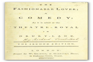 Titelblatt des Stücks "Der Modekäuser: Eine Komödie, wie sie im Theatre-Royal in Drury Lane gespielt wird" auf einem weißen Hintergrund.