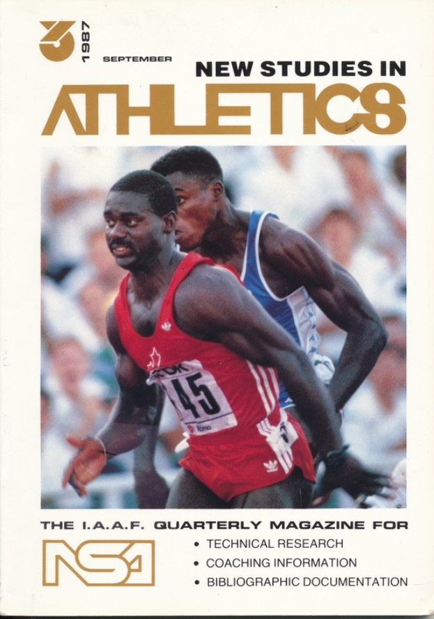 Titelbild "Neue Studien im Leichtathletik September 1987" mit zwei Personen auf dem Cover.