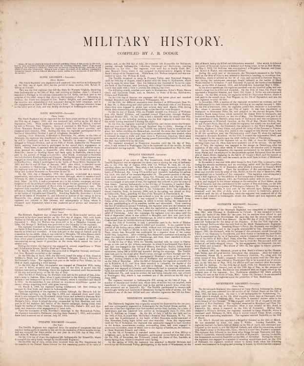 Altes, gelbliches Buch mit dem Titel "Militärgeschichte" aufgeklappt auf einer Seite mit einer Illustration eines Soldaten in Uniform mit einem Gewehr