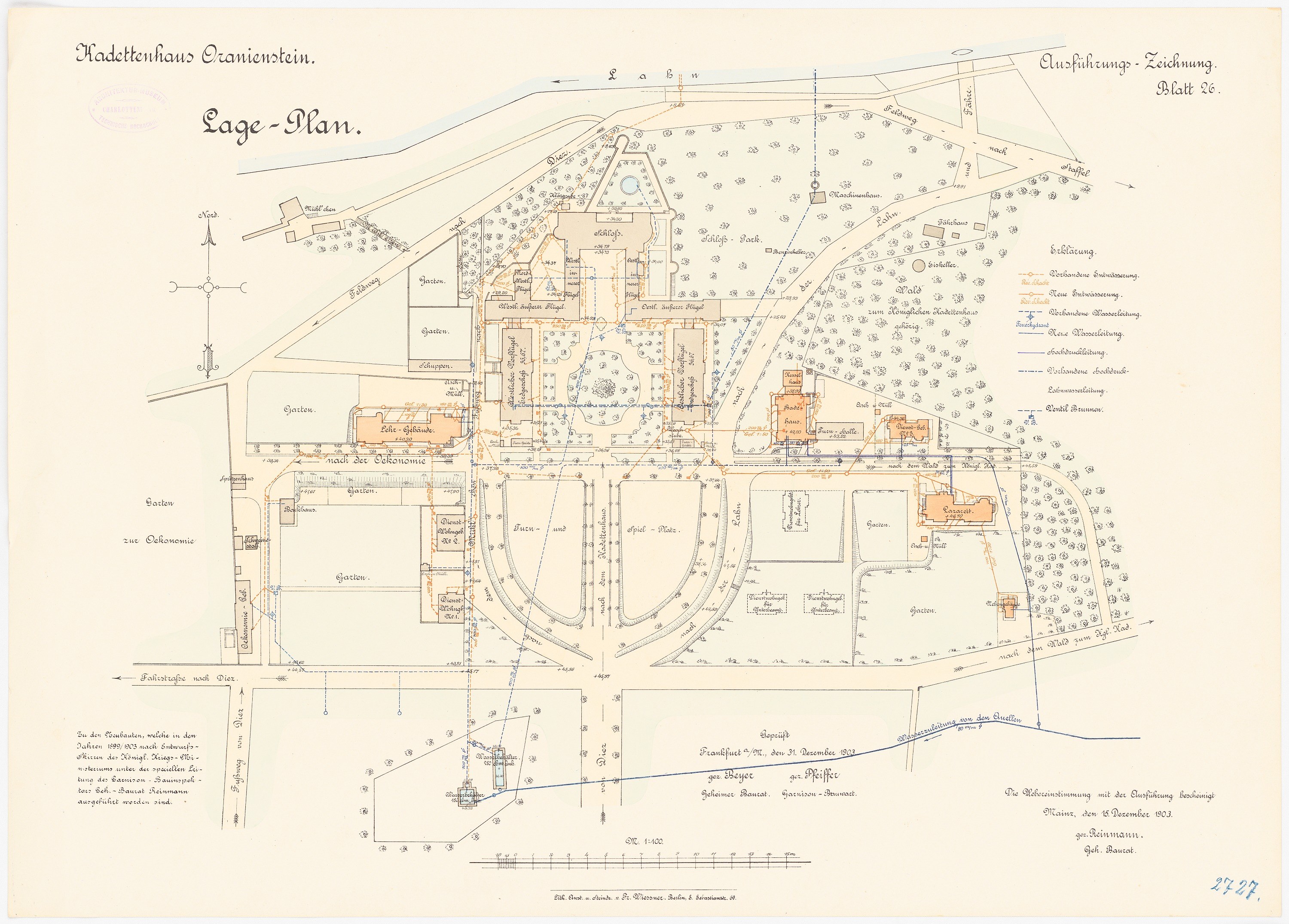 Ein detaillierter Stadtplan von Köln, Deutschland, mit einer handgezeichneten Gebäudeillustration auf einem Papierüberblatt, das Text über die Geschichte, Kultur und Sehenswürdigkeiten der Stadt enthält.